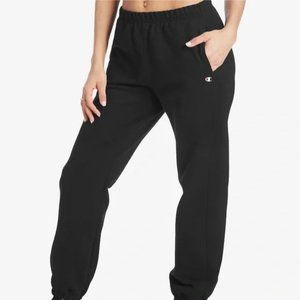 (XL Teen/S Women's) Black Champion Reverse Weave Boyfriend Sweatpants/Joggers